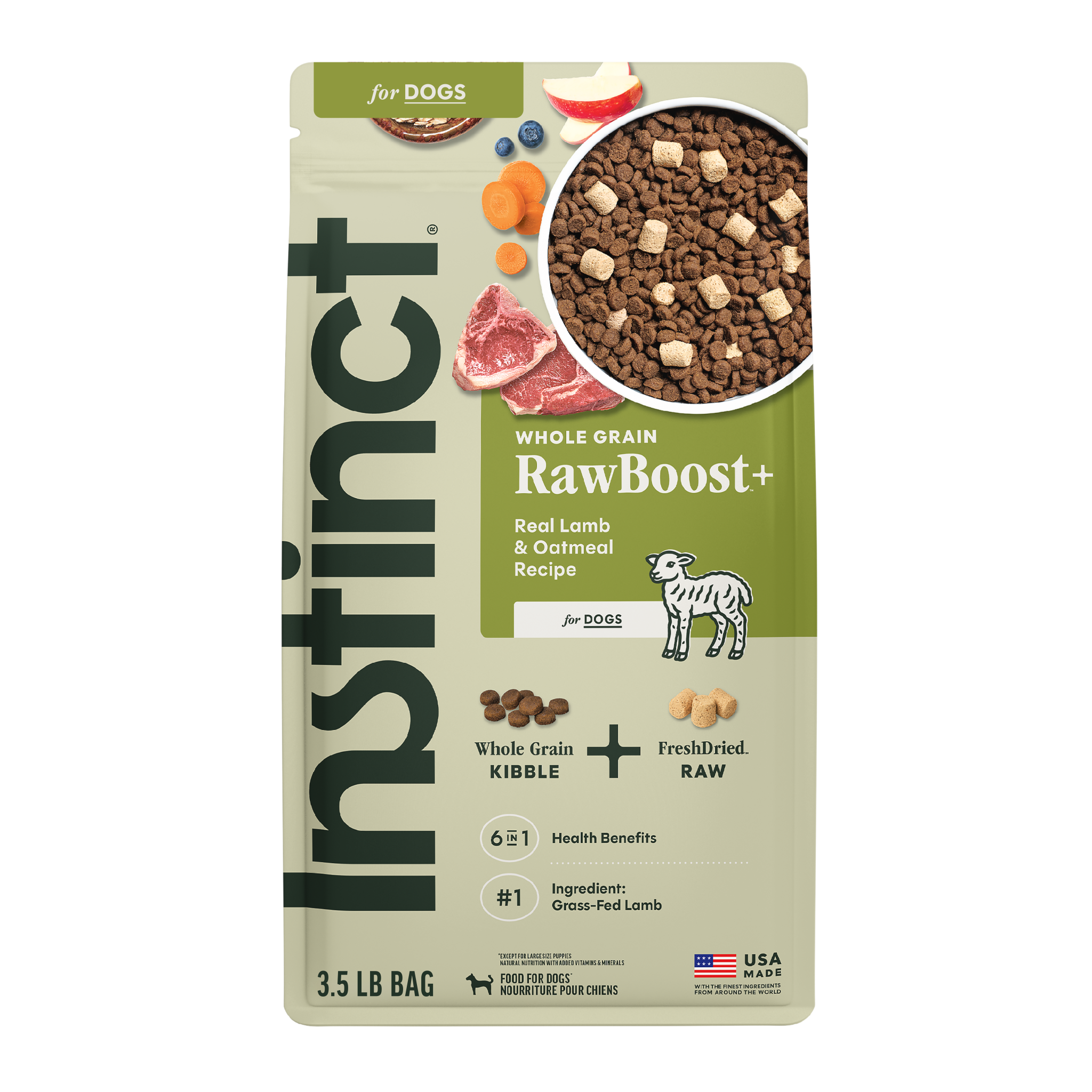 RawBoost+ Whole Grain Kibble Real Lamb & Oatmeal Recipe