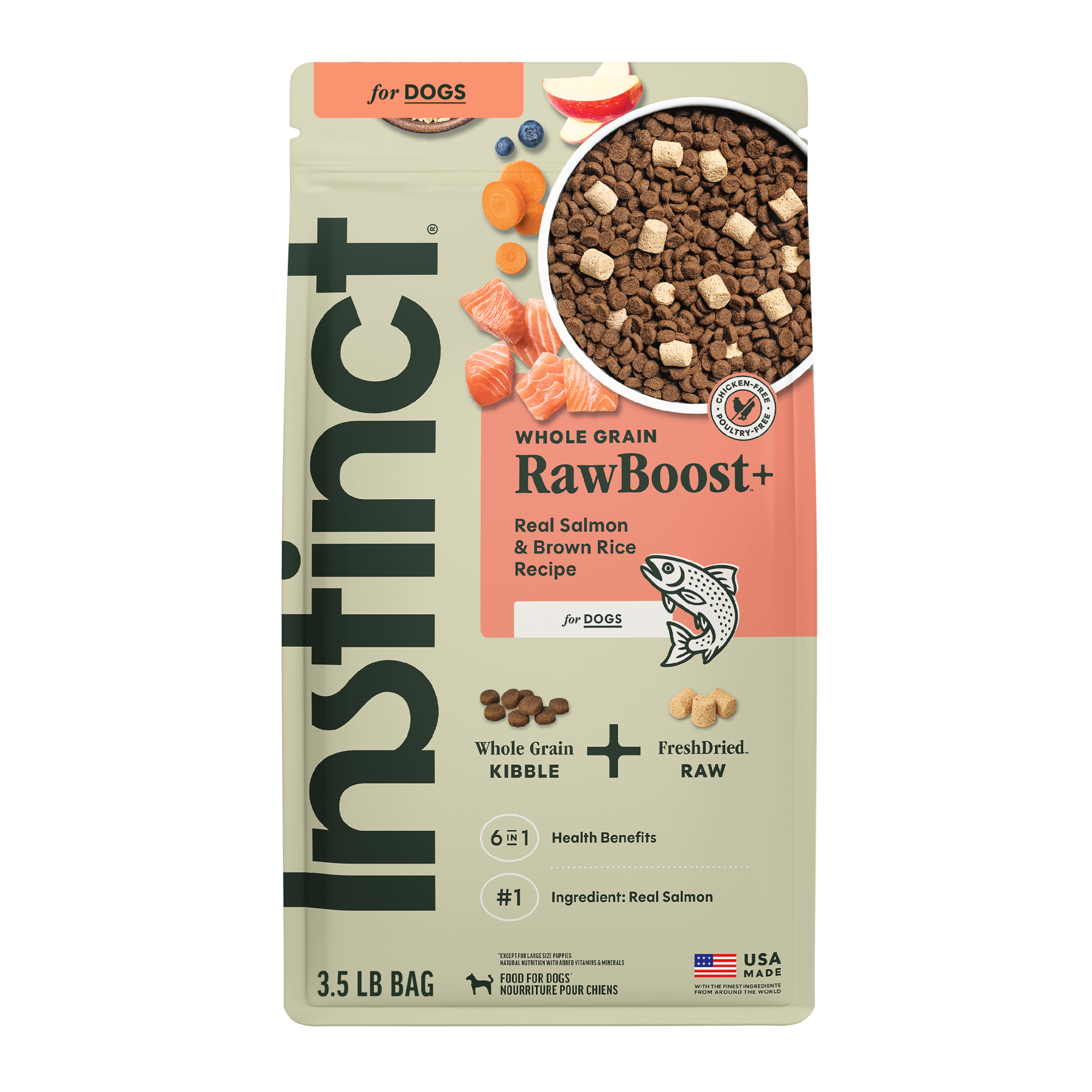 Instinct RawBoost+ Whole Grain Salmon & Brown Rice Dry Dog Food