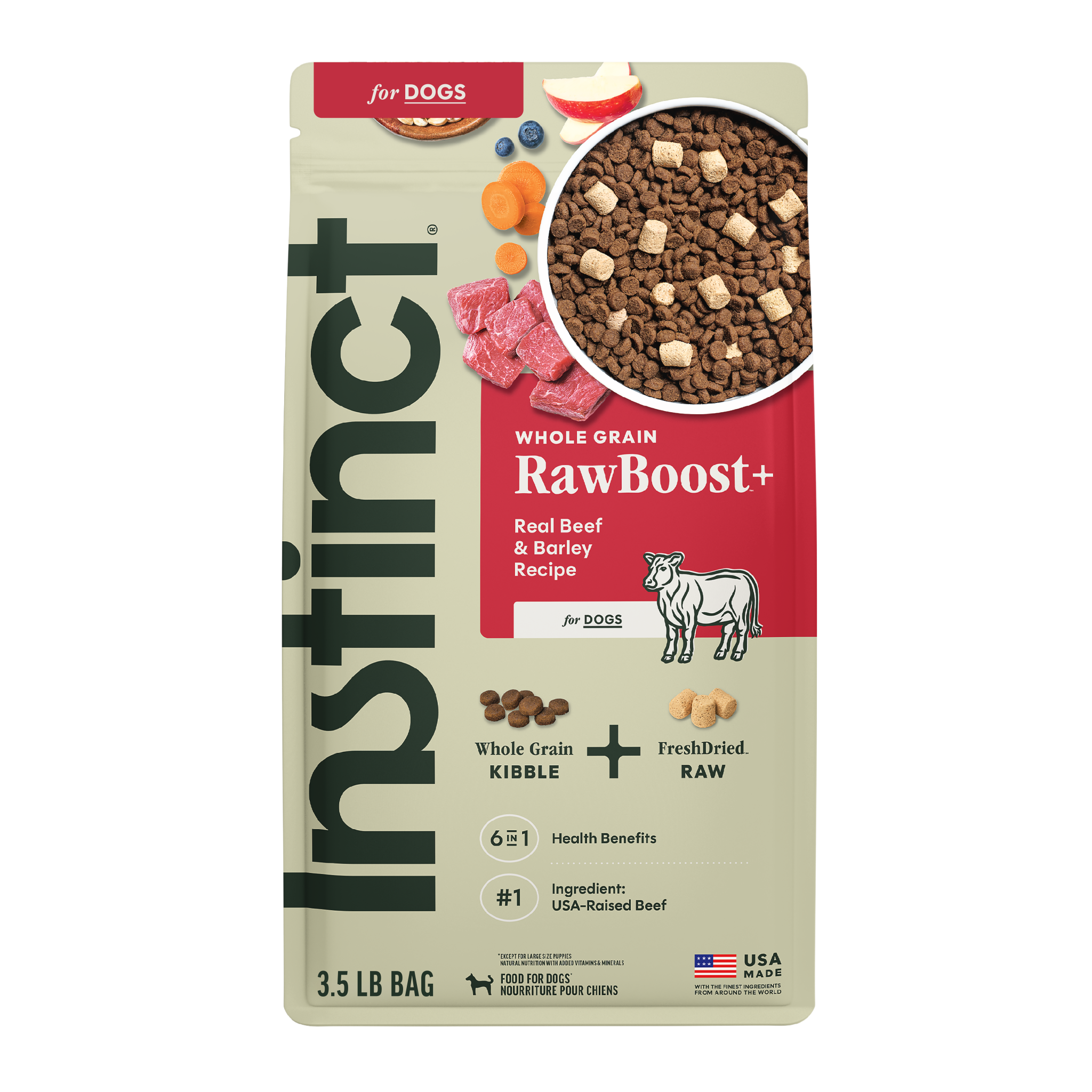 RawBoost+ Whole Grain Kibble Real Beef & Barley Recipe