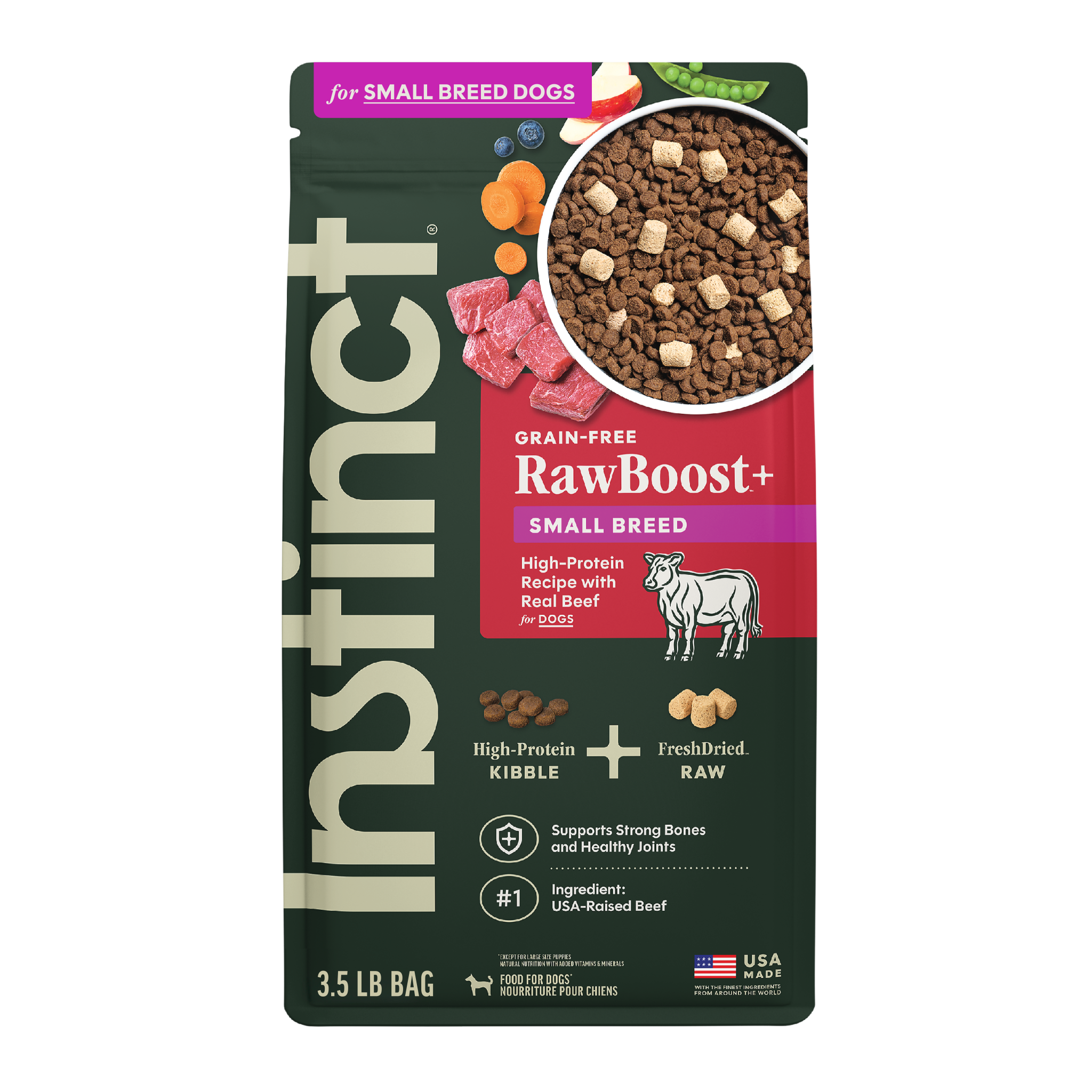 RawBoost+ Kibble for Small Breed Dogs Real Beef Recipe