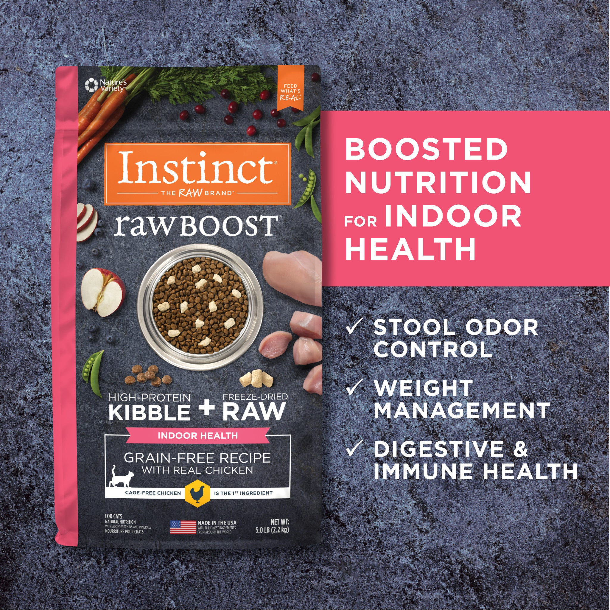 Raw Boost Kibble Indoor Health Recipe with Real Chicken