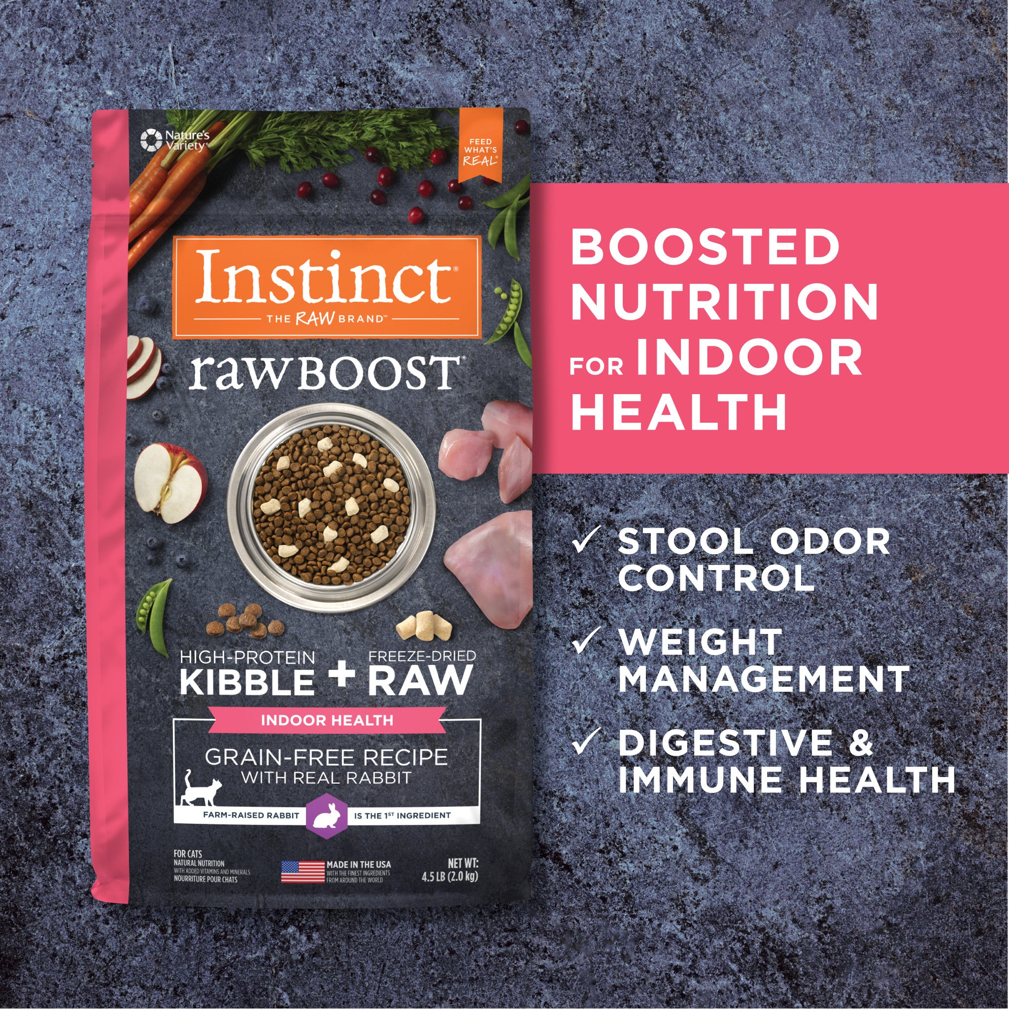 Raw Boost Kibble Indoor Health Recipe with Real Rabbit