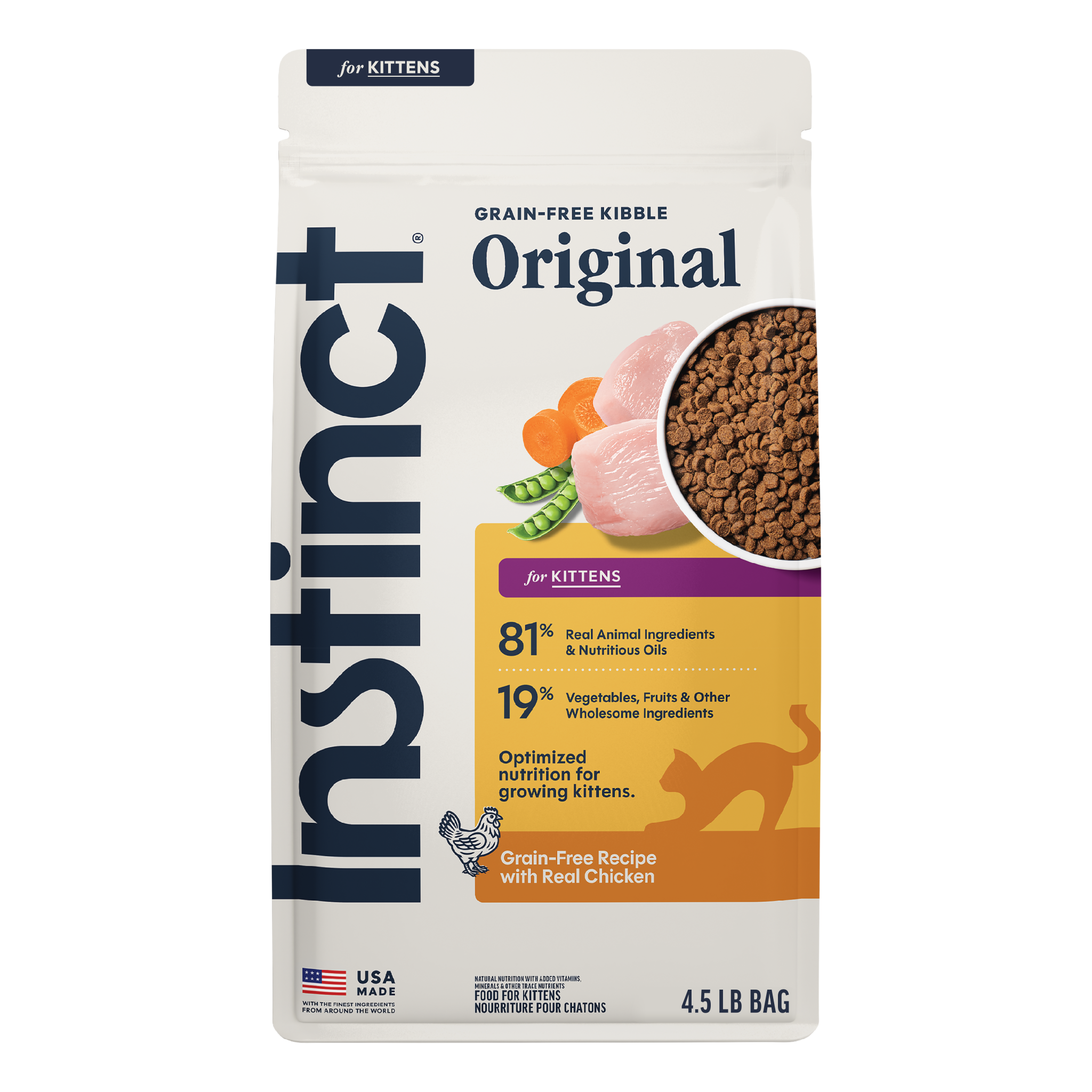 Instinct Original Kibble for Kittens Chicken Recipe Dry Cat Food