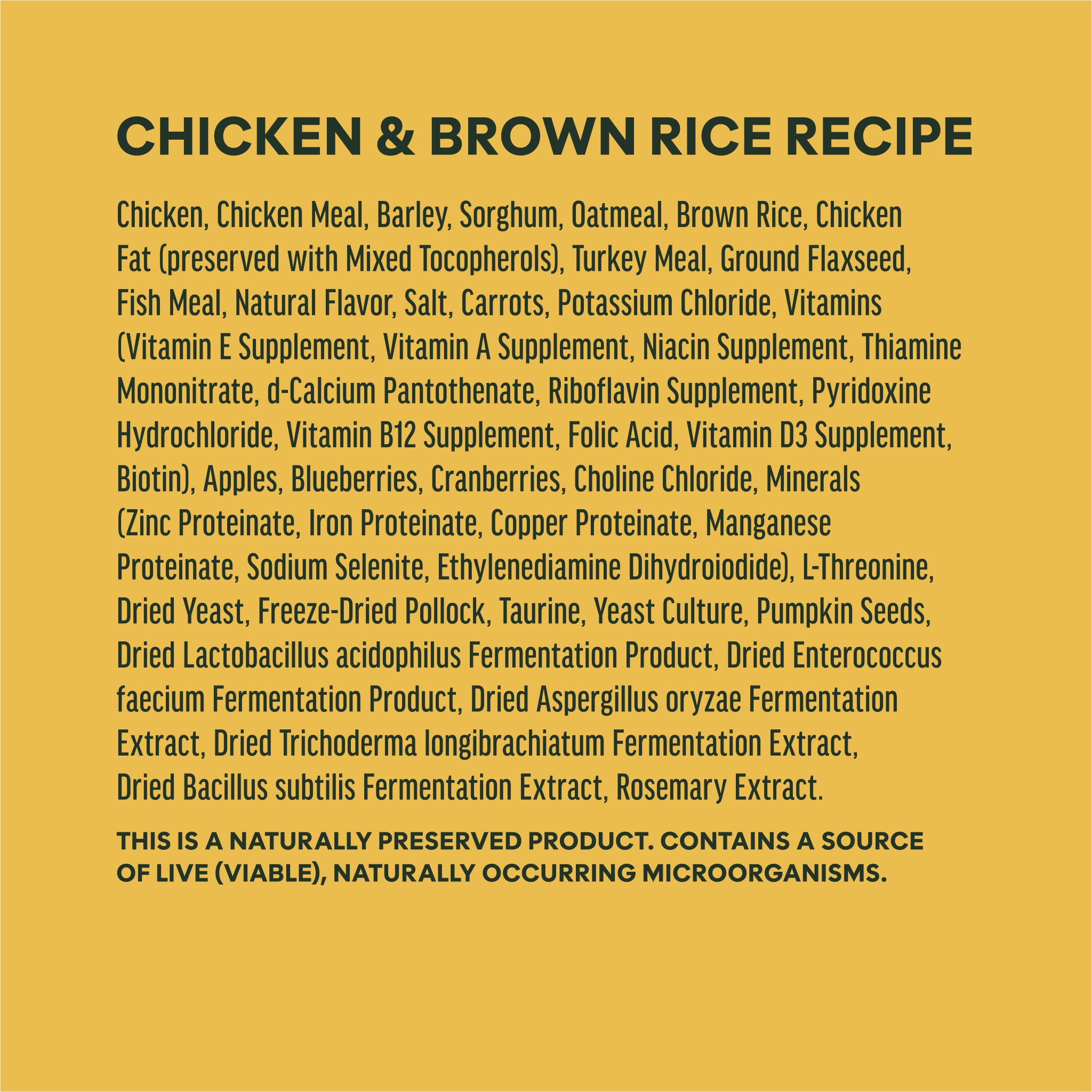BeNatural Kibble Real Chicken & Brown Rice Recipe