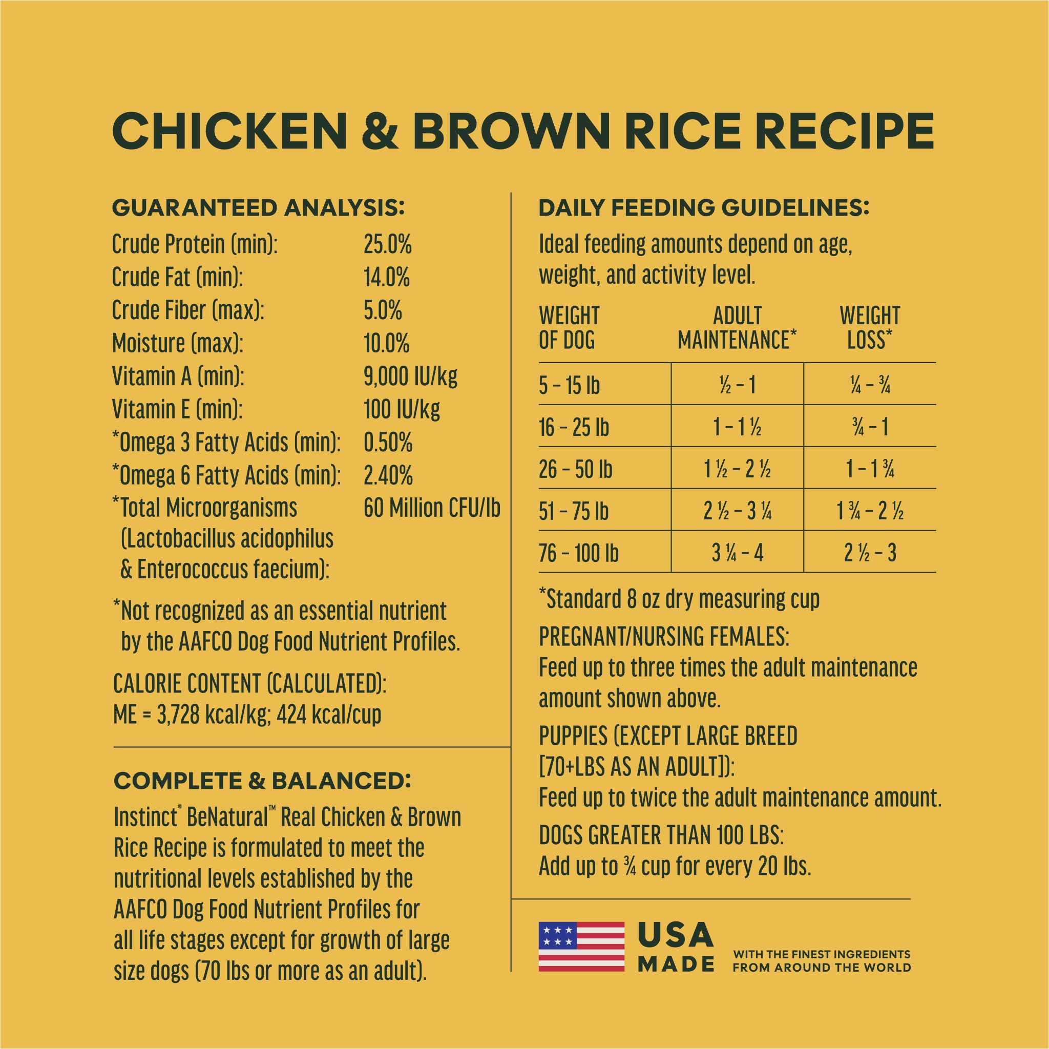 BeNatural Kibble Real Chicken & Brown Rice Recipe