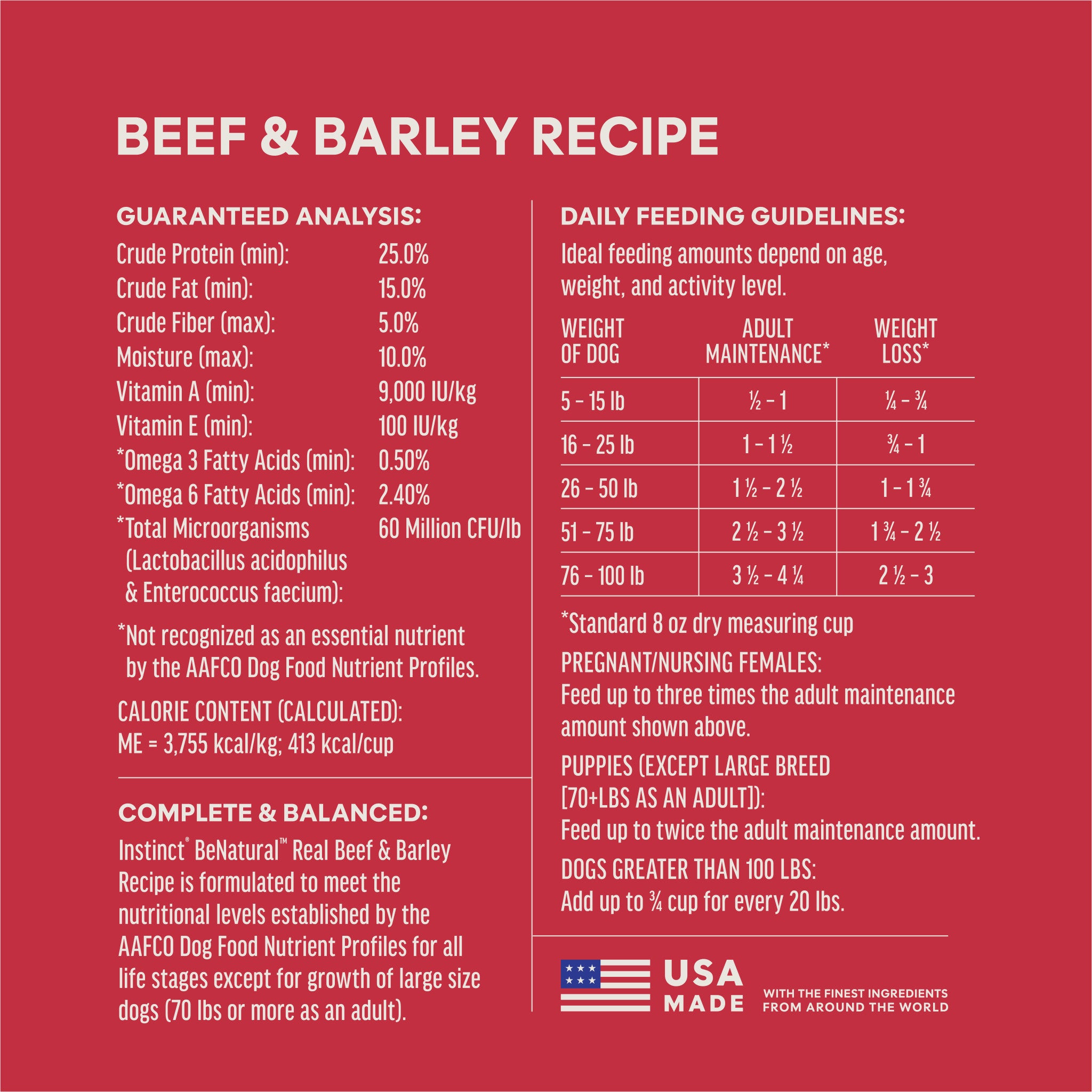 BeNatural Kibble Real Beef & Barley Recipe