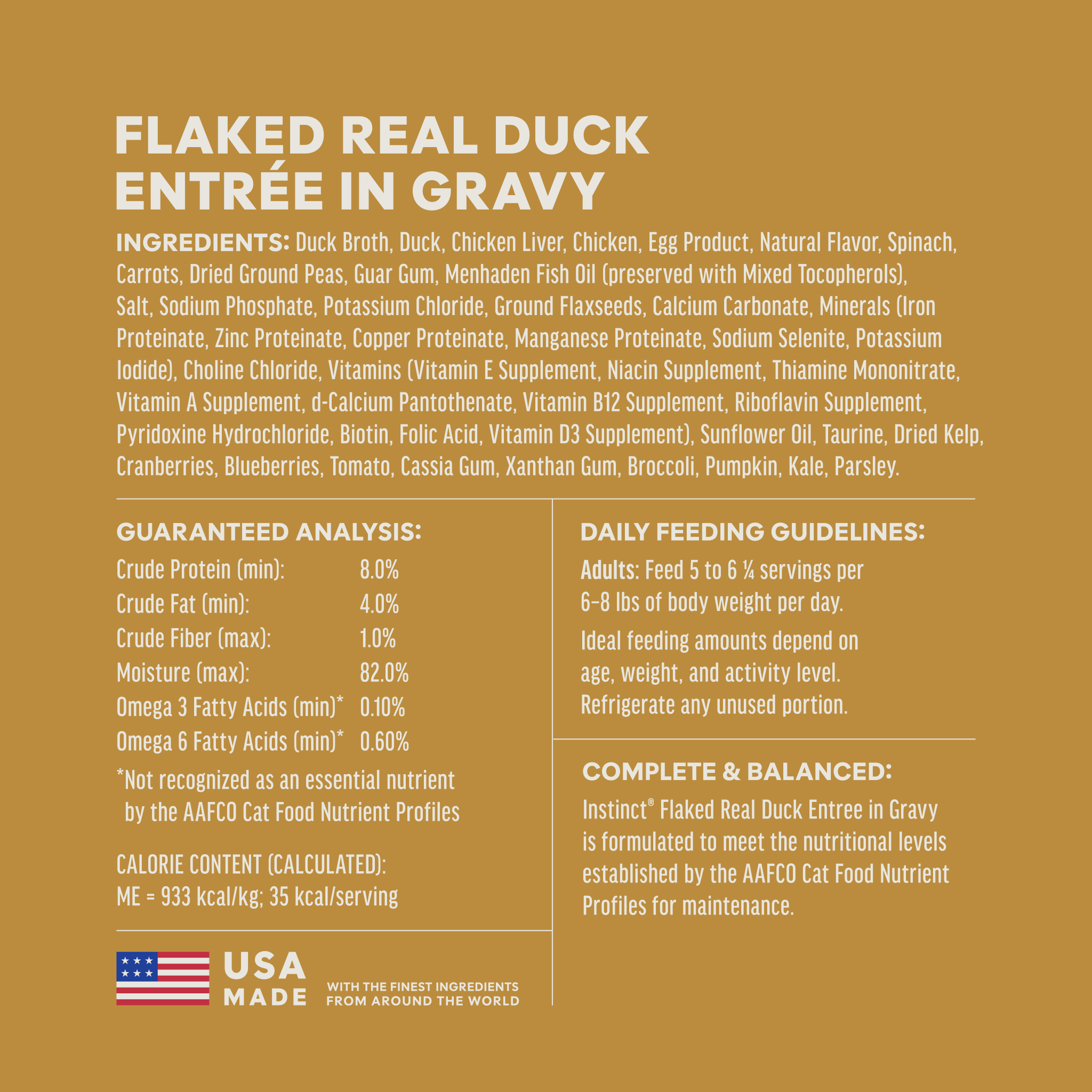 Split Cups Flaked Duck Entrée