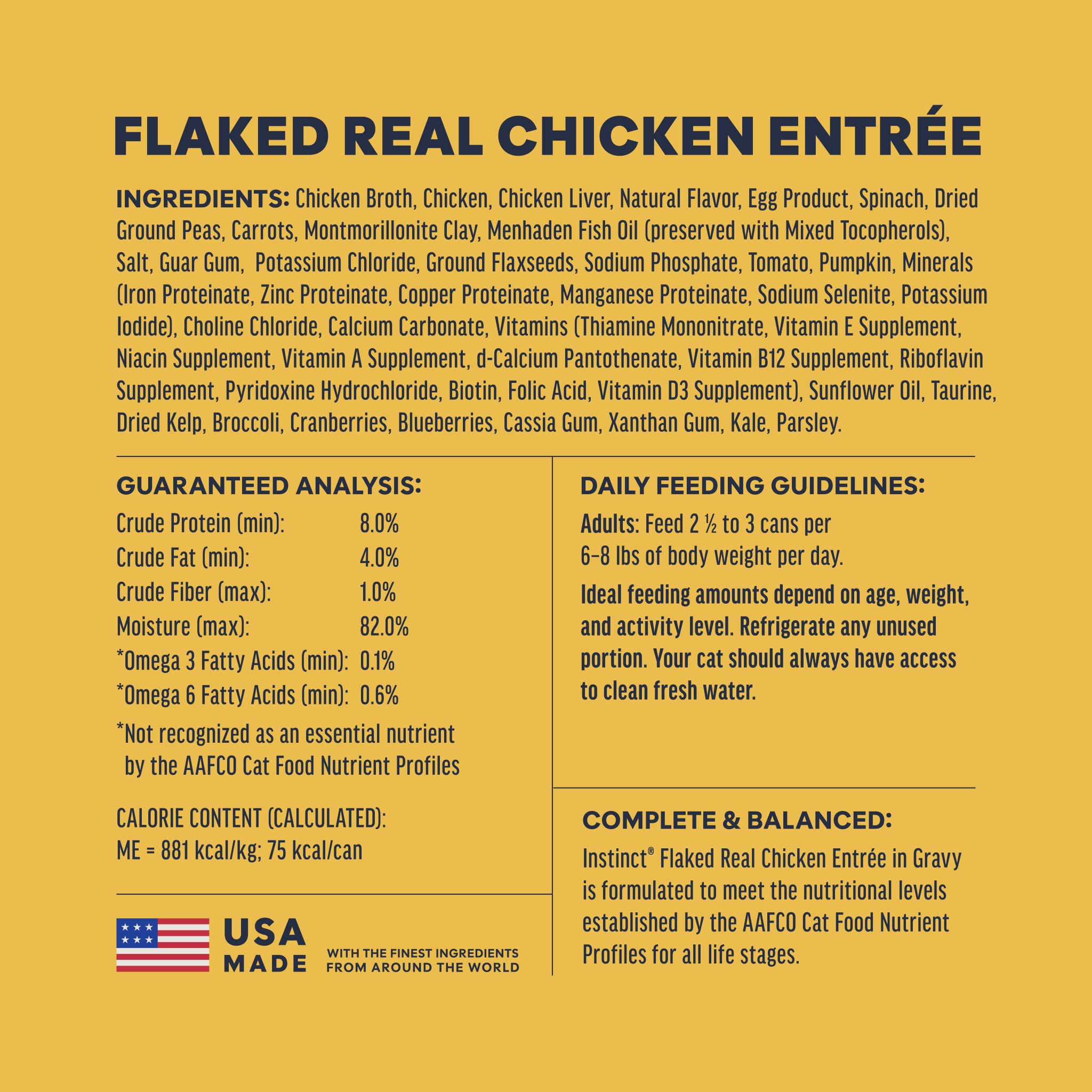 Flaked Chicken Entrée